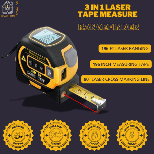 3-in-1 MeasureSmart™ Laser Tape Measure Rangefinder