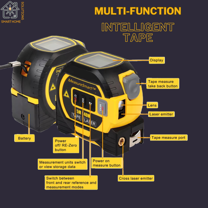 3-in-1 MeasureSmart™ Laser Tape Measure Rangefinder